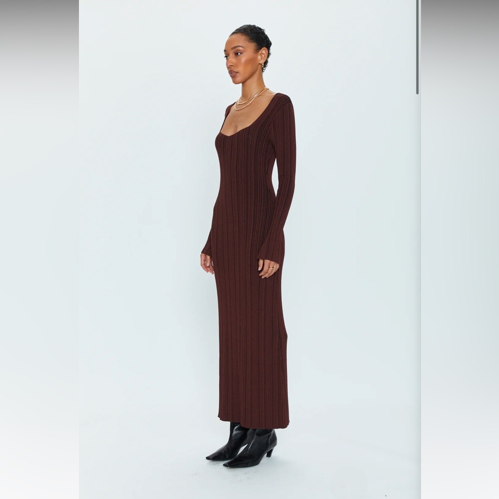 PISTOLA Brigitte Open Neckline Dress in Cocoa Noir Large